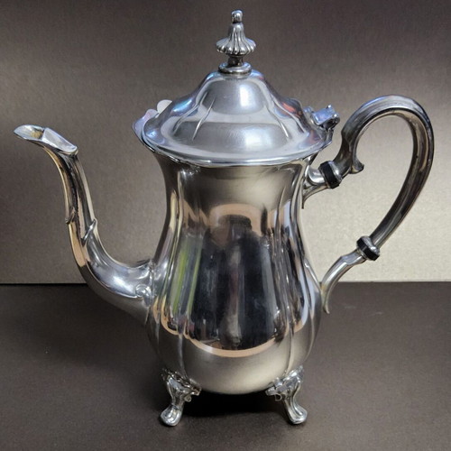 Silver Plated Tea and Coffee Set used, Victorian style, 4 pieces