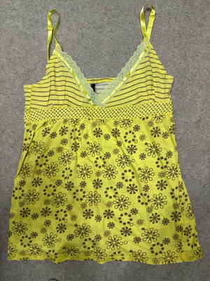 Strap top with lace neckline Star Body H like new, yellow, size S