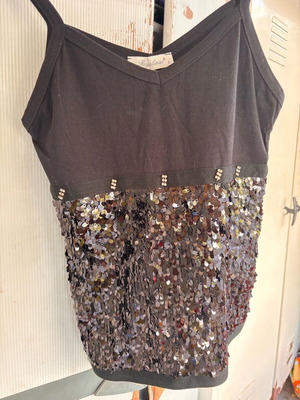 Women's tank top used black with sequins size S