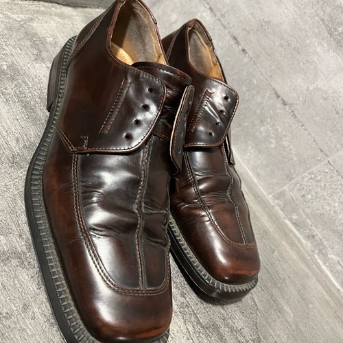 Men's classic leather shoes used, brown, size 42