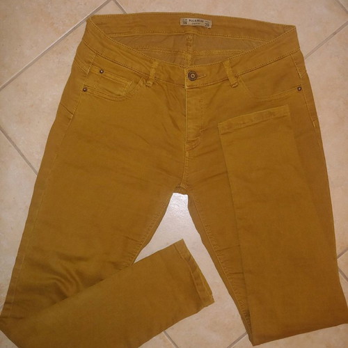 Mustard skinny pants Pull&Bear used, cotton