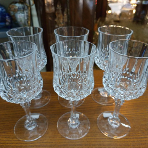 Glass wine glasses stemmed rhombus set of 6 new