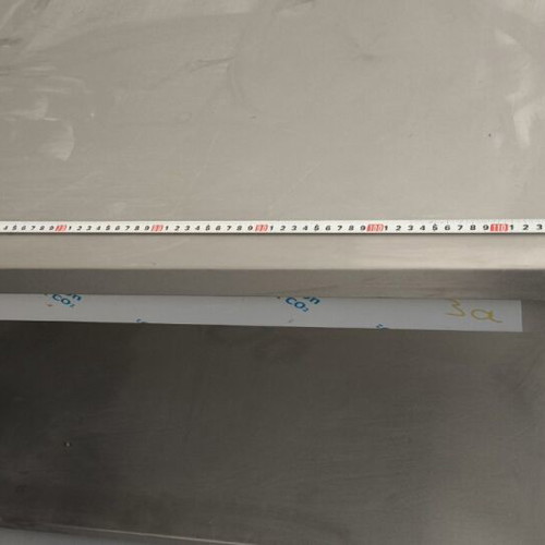 Workbench 1.20x70x85 cm used, stainless steel with storage shelf