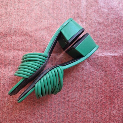 Green platform sandals size 36 new