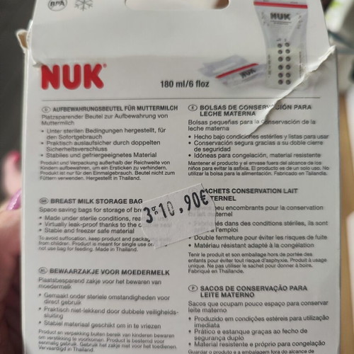 Nuk Breast Milk Storage Bags pack of 18 new