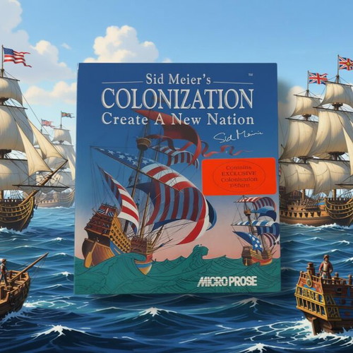 Sid Meier's Colonization PC game used, strategy, big box floppy 3.5