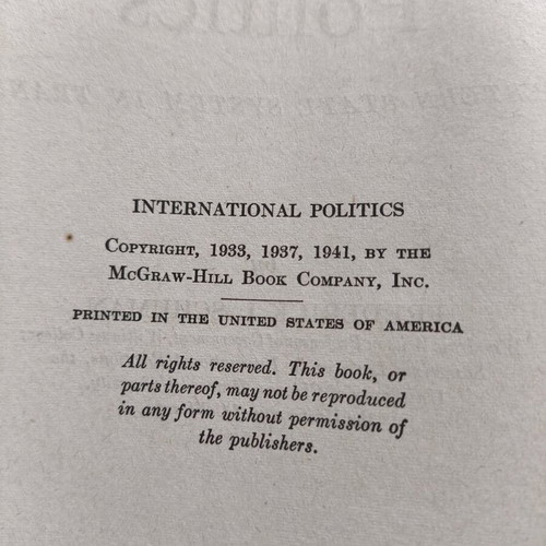 International Politics book third edition 1941 used hardcover