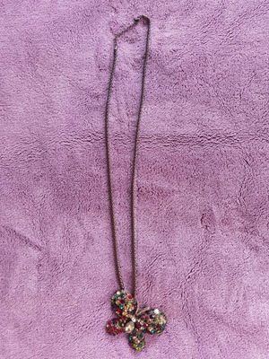 Steel necklace like new, multicolored