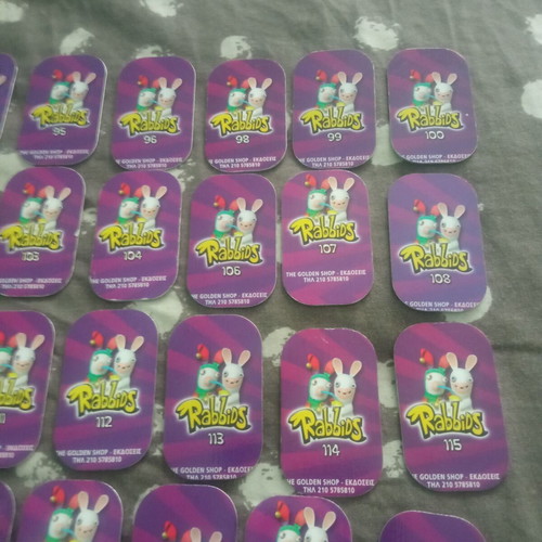 Rabbids metal caps set used, 40 pieces numbers 91-144