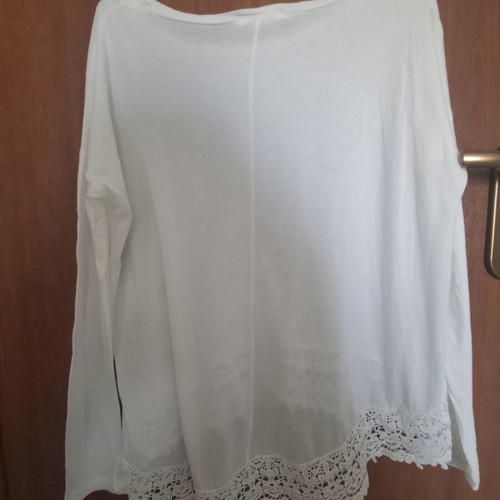 Pink Woman white long-sleeved blouse like new, size S