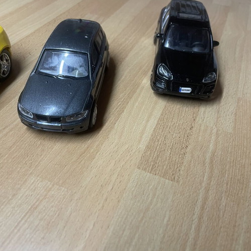 BMW M3 Coupe 2009 Kinsmart 1/36 and Alfa 8c Burago 1/32 toy cars set