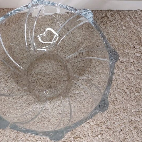 Crystal salad bowl new, heavy, dimensions 28x10x11cm