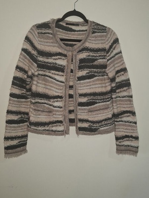 LeComte striped knit cardigan like new, beige and pink tones