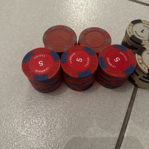 La Mirage Las Vegas Nevada poker chips used, ceramic-plastic