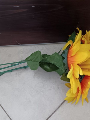 Plastic decorative plants used, set