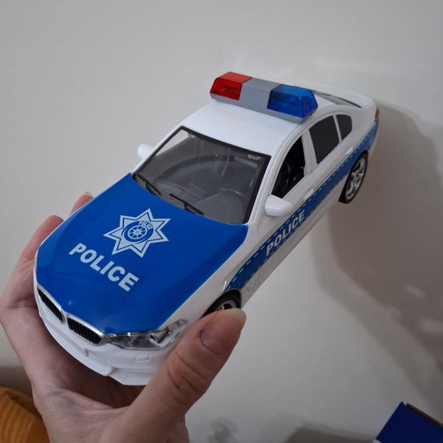 Police Car and Formula Racing Toy Set with Sounds and Light like new