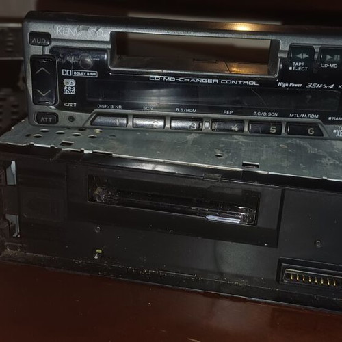 Kenwood KRC-658R Vintage Car Stereo Cassette Receiver used with mounting sleeve