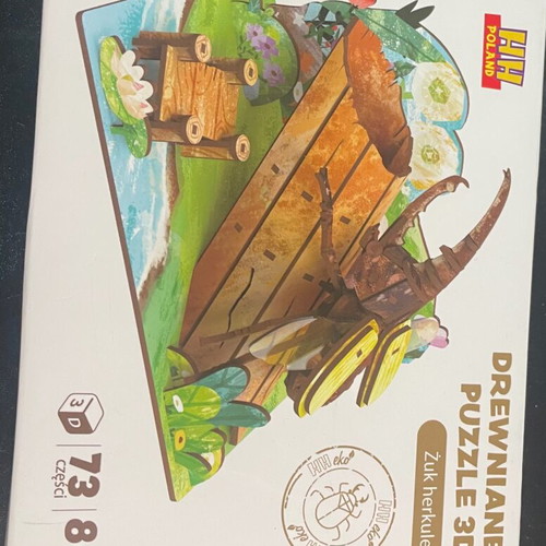 3D wooden puzzle with images, 73 pieces, ages 8+