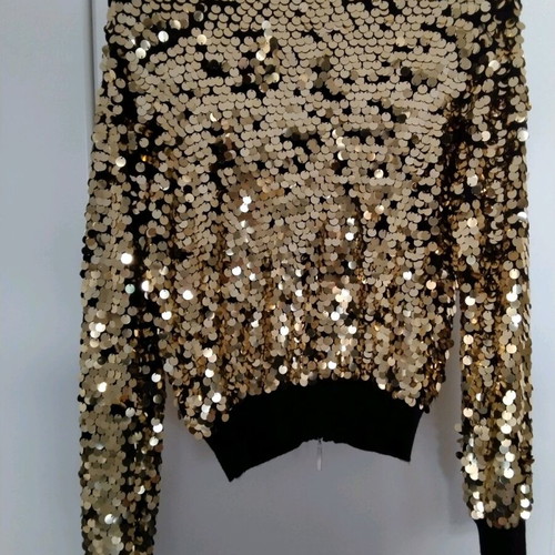 Silk-Kasmir gold and black jacket like new, size S-M