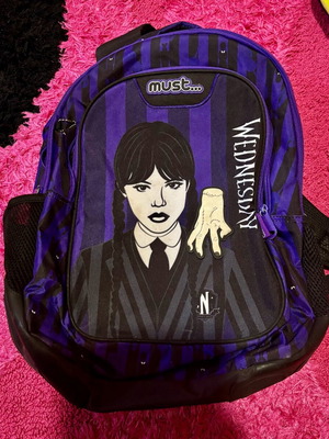 Σχολική τσάντα Must με σχέδιο Wednesday Addams, μεταχειρισμένη