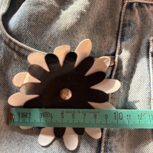 Denim handbag with flower motif