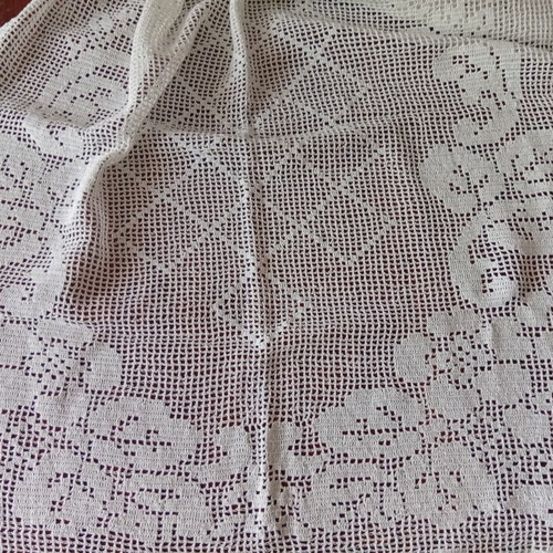 Large handmade crochet table runner, 70cm x 1.5m