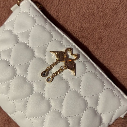 Women's small shoulder bag new, white with gold details