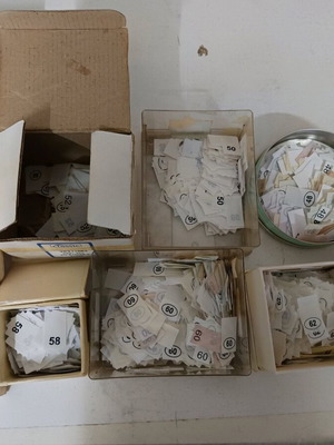 Numbered clothing tags used