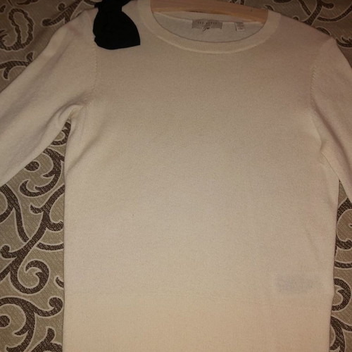 Ted Baker blouse size M new, beige wool with bow