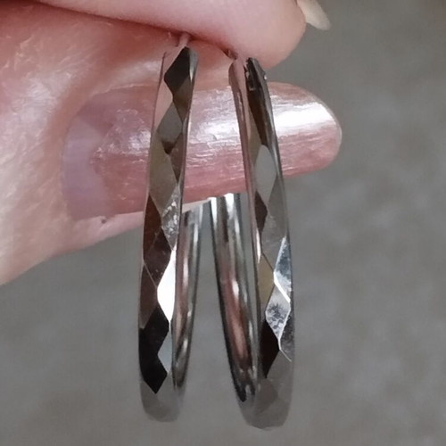 Elegance 925 silver showy hoop earrings, 3 cm diameter