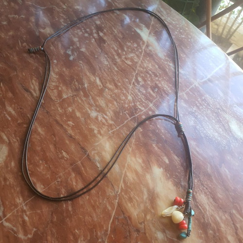Necklace with colorful beads, 56 cm