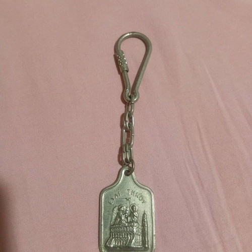Vintage keychain used from Panagia of Tinos with prayer
