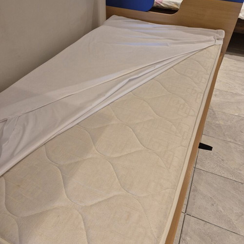 Teen double bed melamine with two mattresses, 1.70x0.90 m