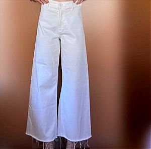 Zara white jeans καμπάνα