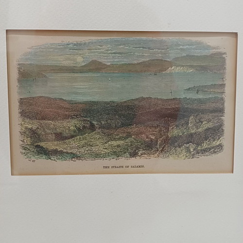 Lithograph "The Straits of Salamis" used, 31cm x 25cm