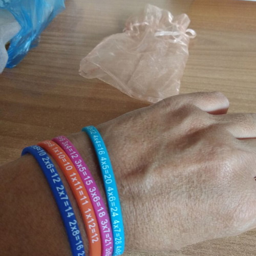 Bracelets with multiplication table like new, from 1 to 12