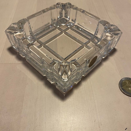 RCR Royal Crystal Rock ashtray used, glass with small broken corner