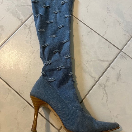 Denim boots used, size 36, 8.5 cm heel