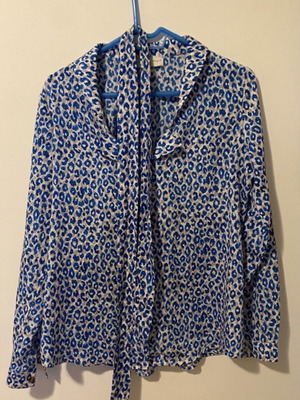 Never Fully Dressed blue leopard print blouse