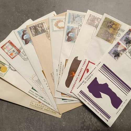 FDC envelopes new with official ELTA postmarks, pack of 10