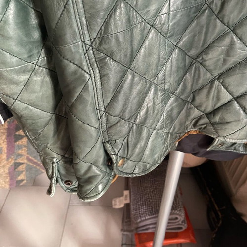 Men's unisex leather jacket Scotch Soda used, cypress color, size M