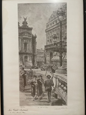 Les Grands Boulevards Etching by Aimé Edmond Dallemagne used, limited edition