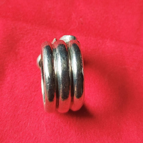 Vintage silver women's ring with star, moon and heart motifs used