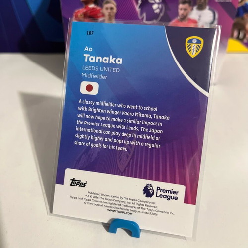 Topps Chrome Premier League 2026 Ao Tanaka Purple Refractor card new