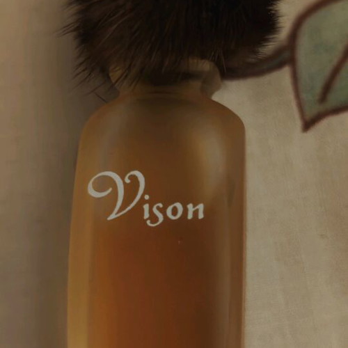 Vintage perfume 7.5 ml with mink fur cap, new