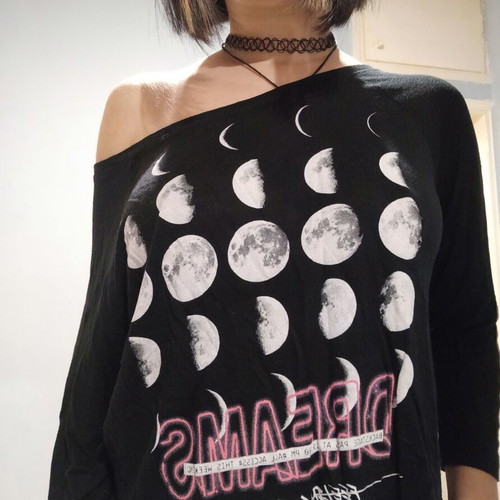 Stradivarius blouse with moon phases like new