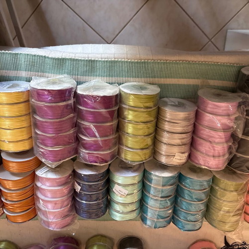 Satin ribbons new, 3mm x 100m, 100 spools, double-sided