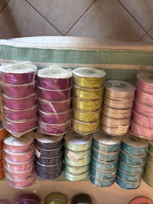Satin ribbons new, 3mm x 100m, 100 spools, double-sided
