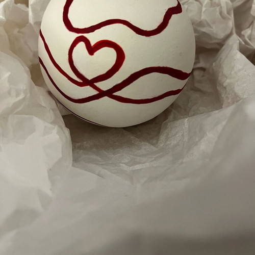 Christmas ceramic ball new with red thread