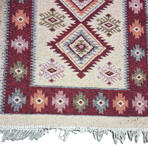 Vintage Bulgarian handwoven wool rug used, 160×75 cm
